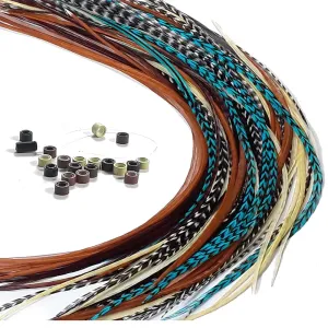 - Feather Hair Extensions, 20 Hair Feathers 8-11 Inches with 20 Beads and Loop Tool Kit