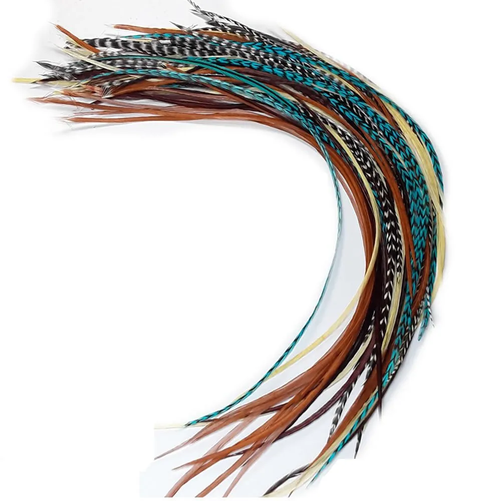 - Feather Hair Extensions, 20 Hair Feathers 8-11 Inches with 20 Beads and Loop Tool Kit