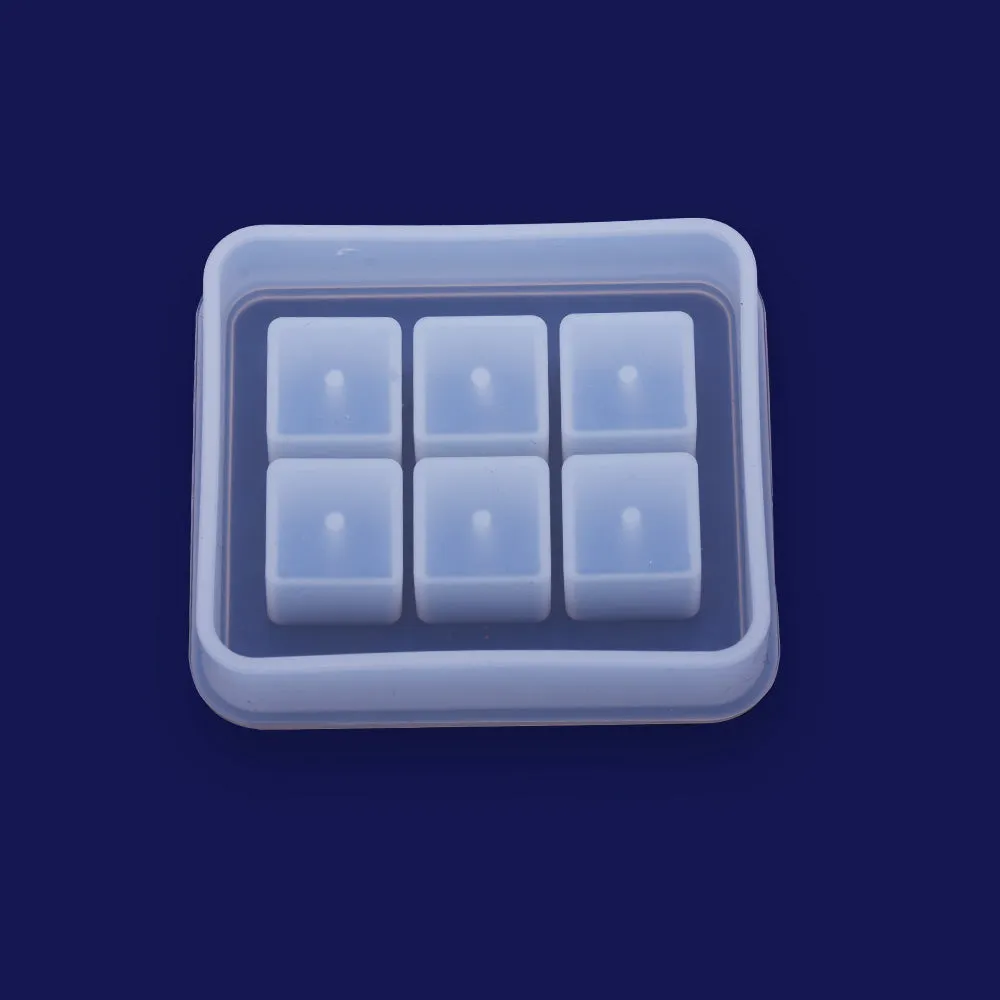 1 pcs Crystal silicone mold 16mm Cube Jewellery Making  Cabochons for earrings pendant Resin Silicone Mould With hole