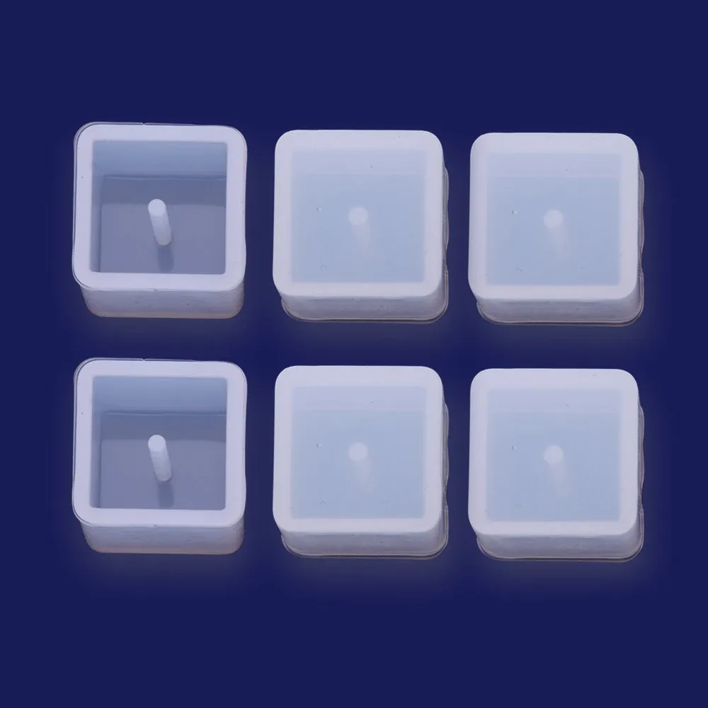 1 pcs Square pendant  9mm Jewellery Making  Cabochons for earrings pendant Resin Silicone Mould cube beads with holes