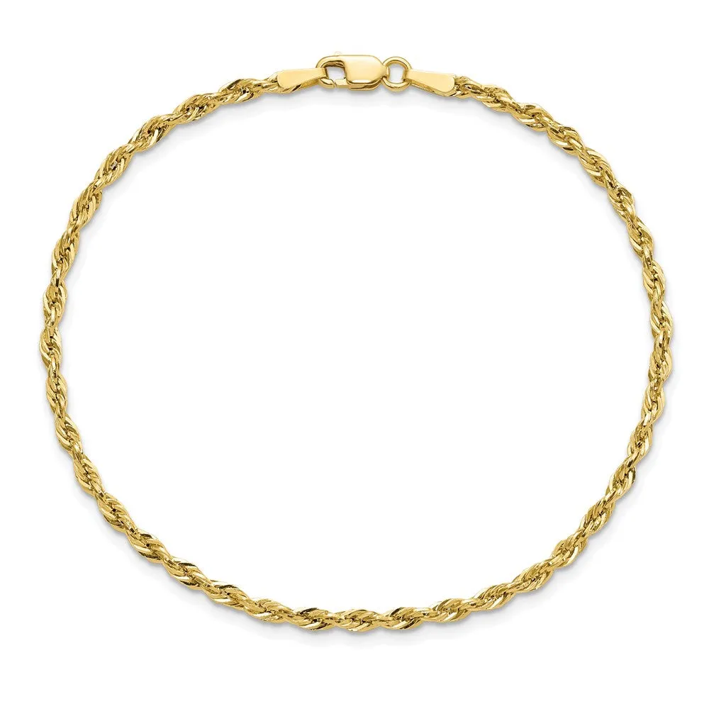 10k 2.25mm Diamond-cut Rope Chain