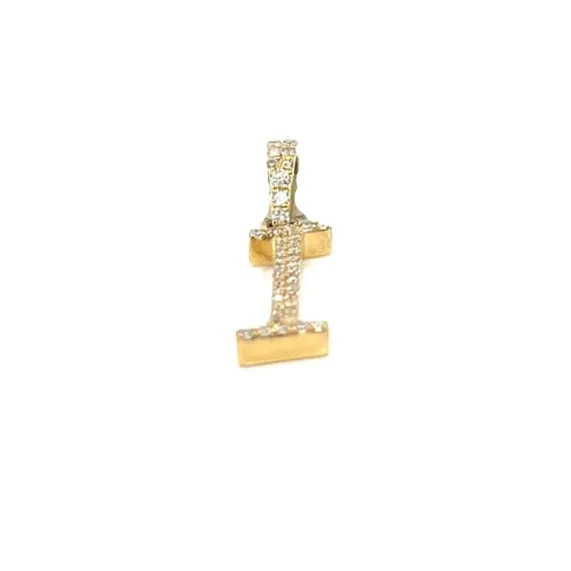 10K Cursive Initial Letter Diamond Pendants - SP20056