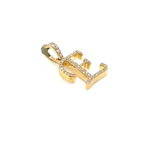10K Cursive Initial Letter Diamond Pendants - SP20056