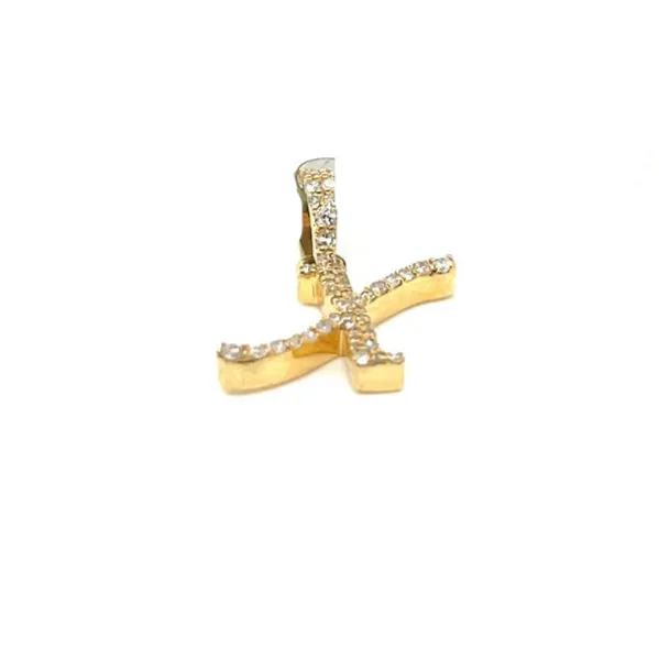 10K Cursive Initial Letter Diamond Pendants - SP20056