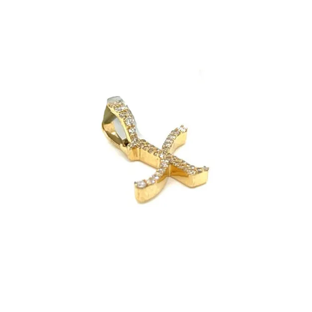 10K Cursive Initial Letter Diamond Pendants - SP20056