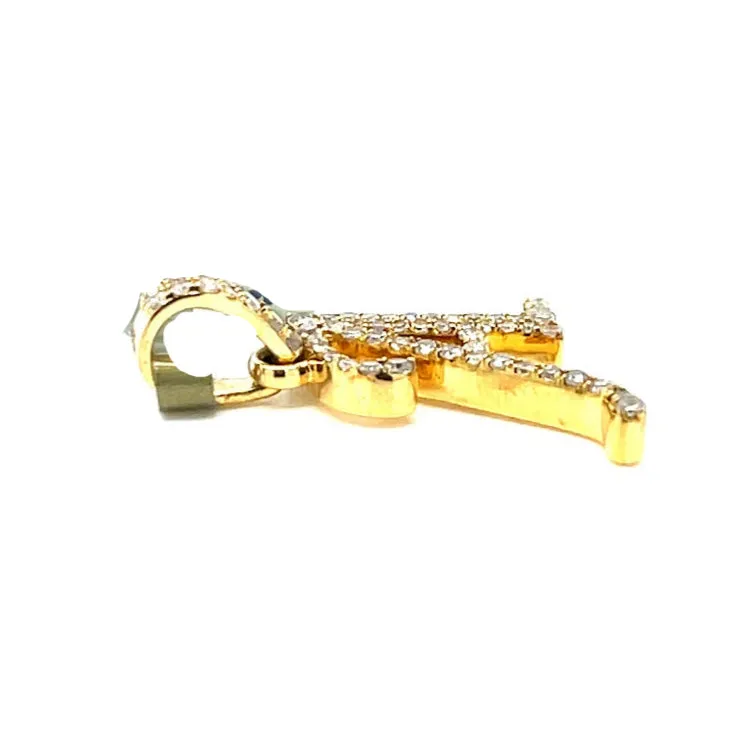10K Cursive Initial Letter Diamond Pendants - SP20056