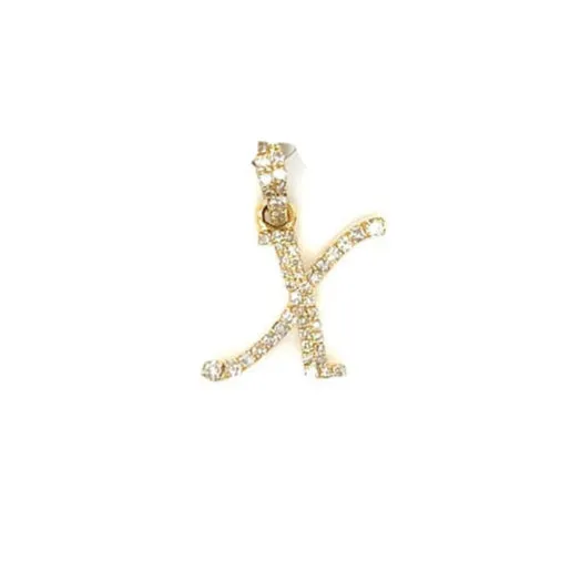 10K Cursive Initial Letter Diamond Pendants - SP20056