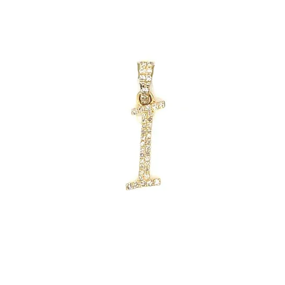 10K Cursive Initial Letter Diamond Pendants - SP20056