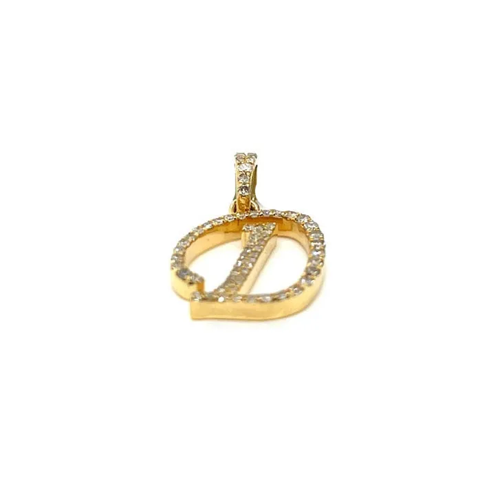 10K Cursive Initial Letter Diamond Pendants - SP20056