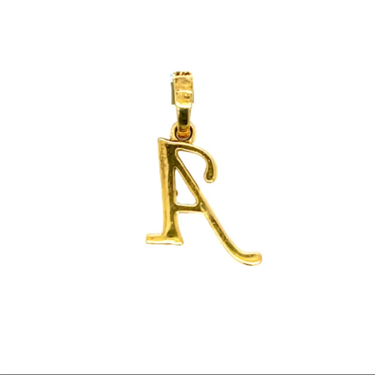 10K Cursive Initial Letter Diamond Pendants - SP20056