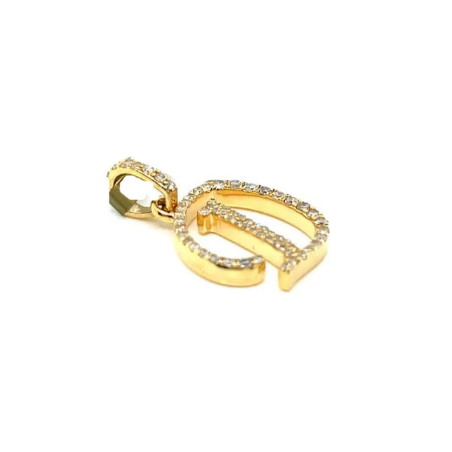 10K Cursive Initial Letter Diamond Pendants - SP20056