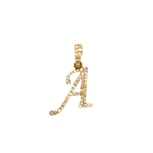 10K Cursive Initial Letter Diamond Pendants - SP20056