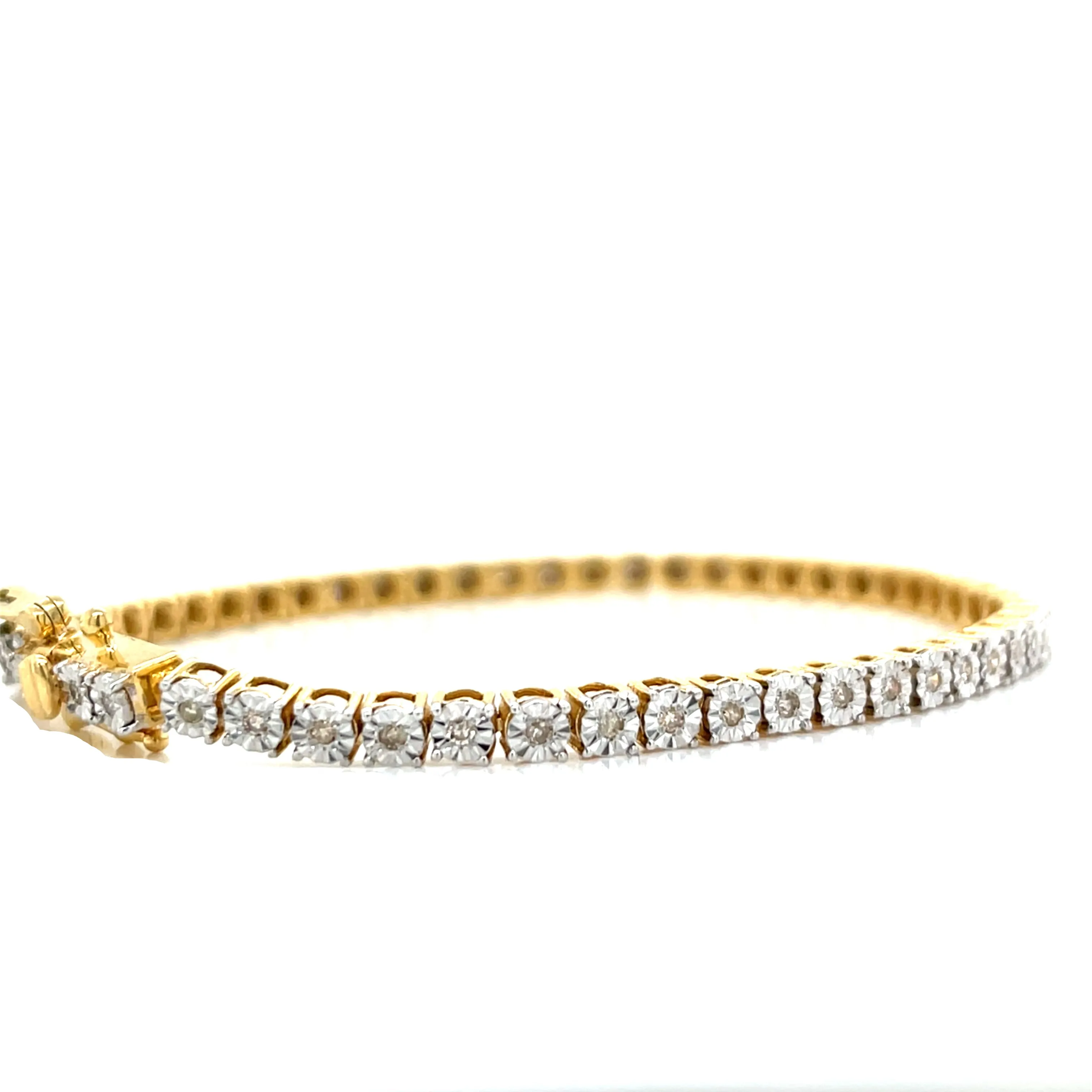 10k Gold 3mm Tennis 0.58ct Natural Diamond 7" Bracelet - SBR39741