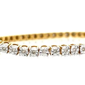 10k Gold 3mm Tennis 0.58ct Natural Diamond 7" Bracelet - SBR39741