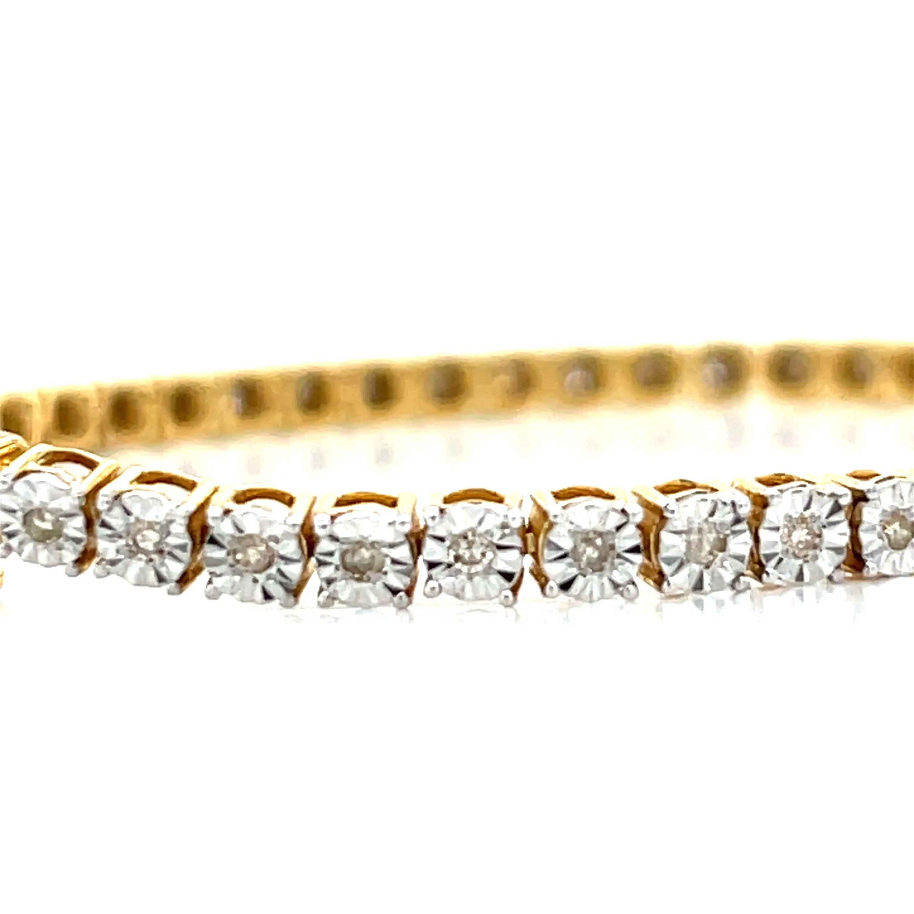 10k Gold 3mm Tennis 0.58ct Natural Diamond 7" Bracelet - SBR39741