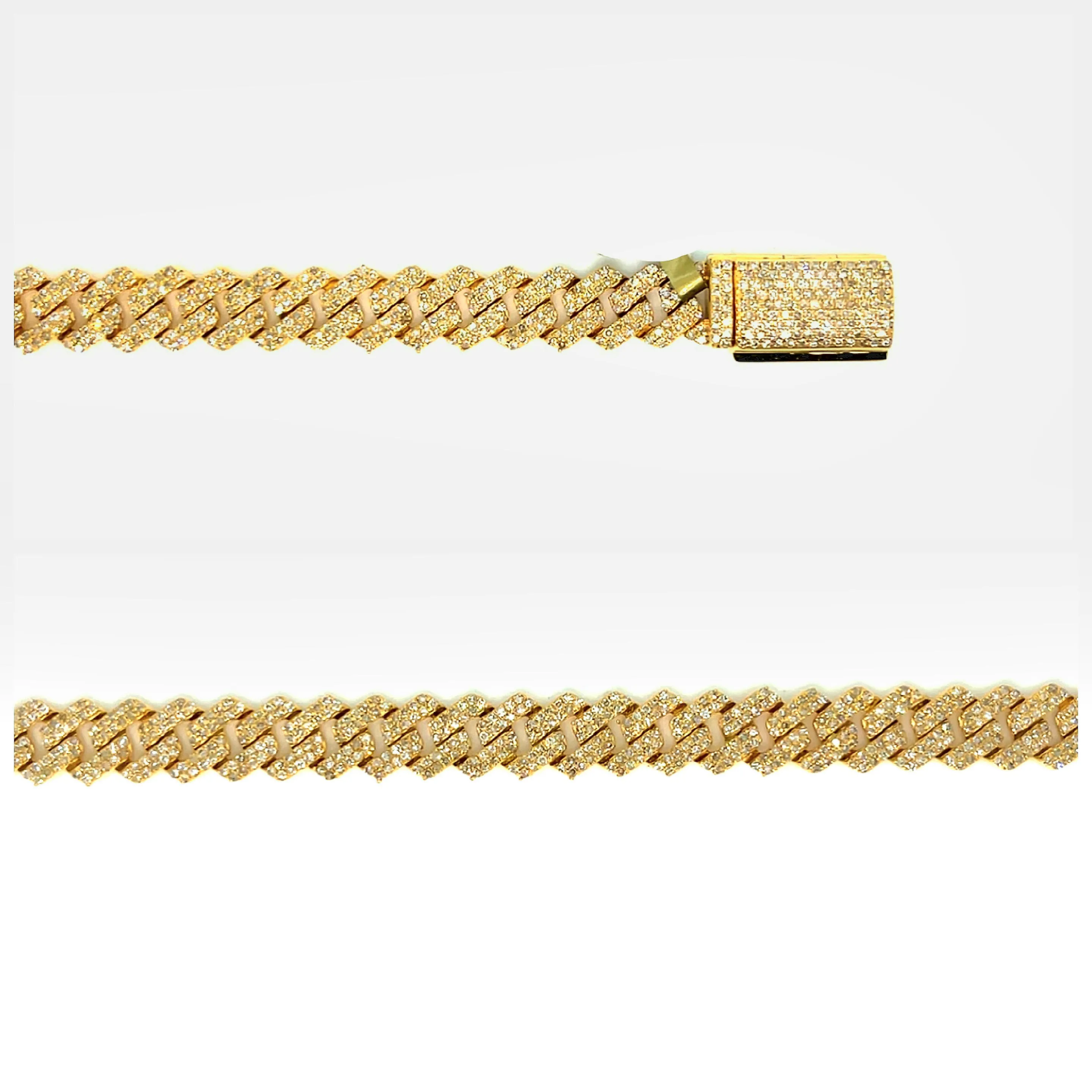 10k Gold 6.5mm with Natural Diamonds Miami Cuban Bracelets - SBR17266A