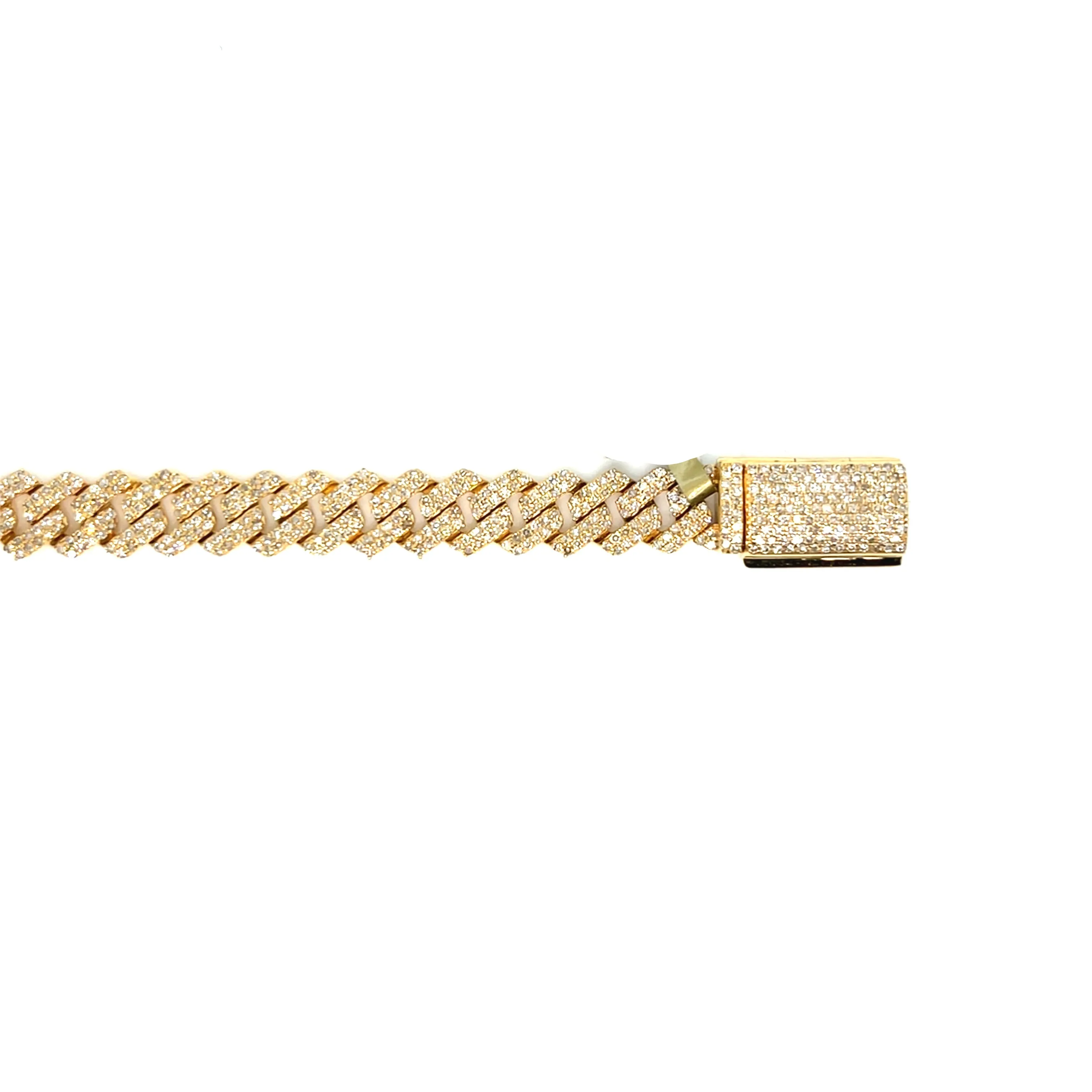 10k Gold 6.5mm with Natural Diamonds Miami Cuban Bracelets - SBR17266A
