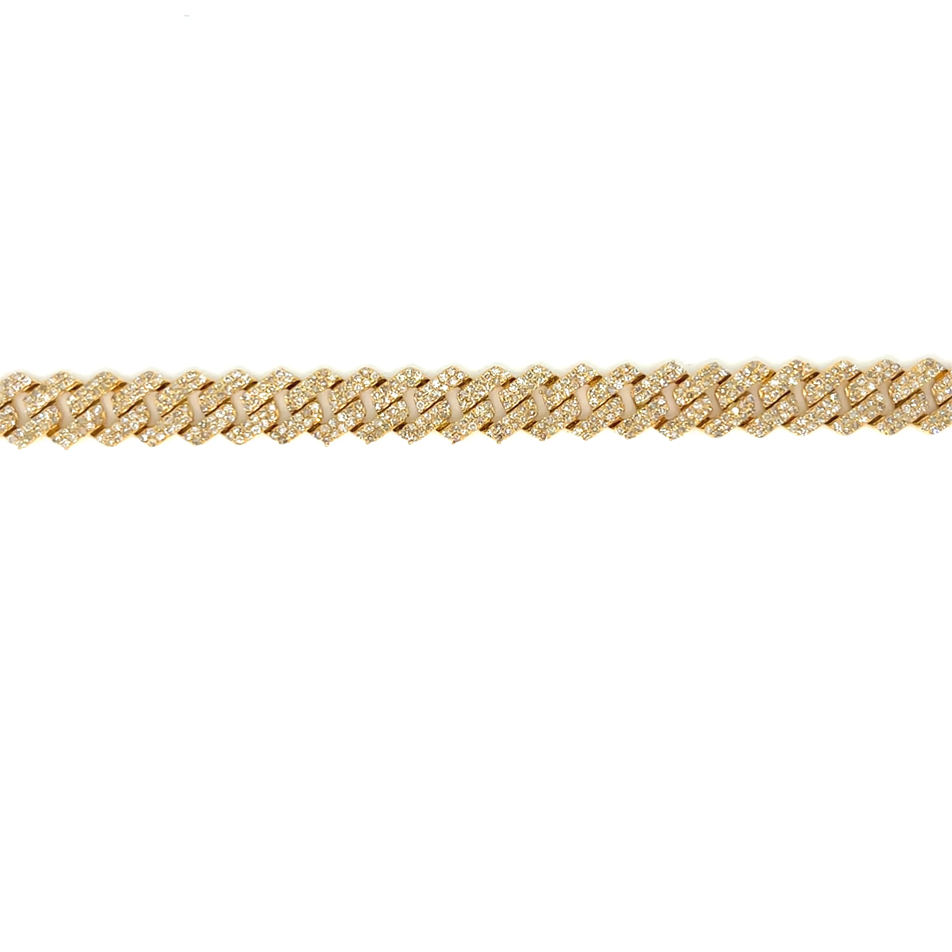 10k Gold 6.5mm with Natural Diamonds Miami Cuban Bracelets - SBR17266A