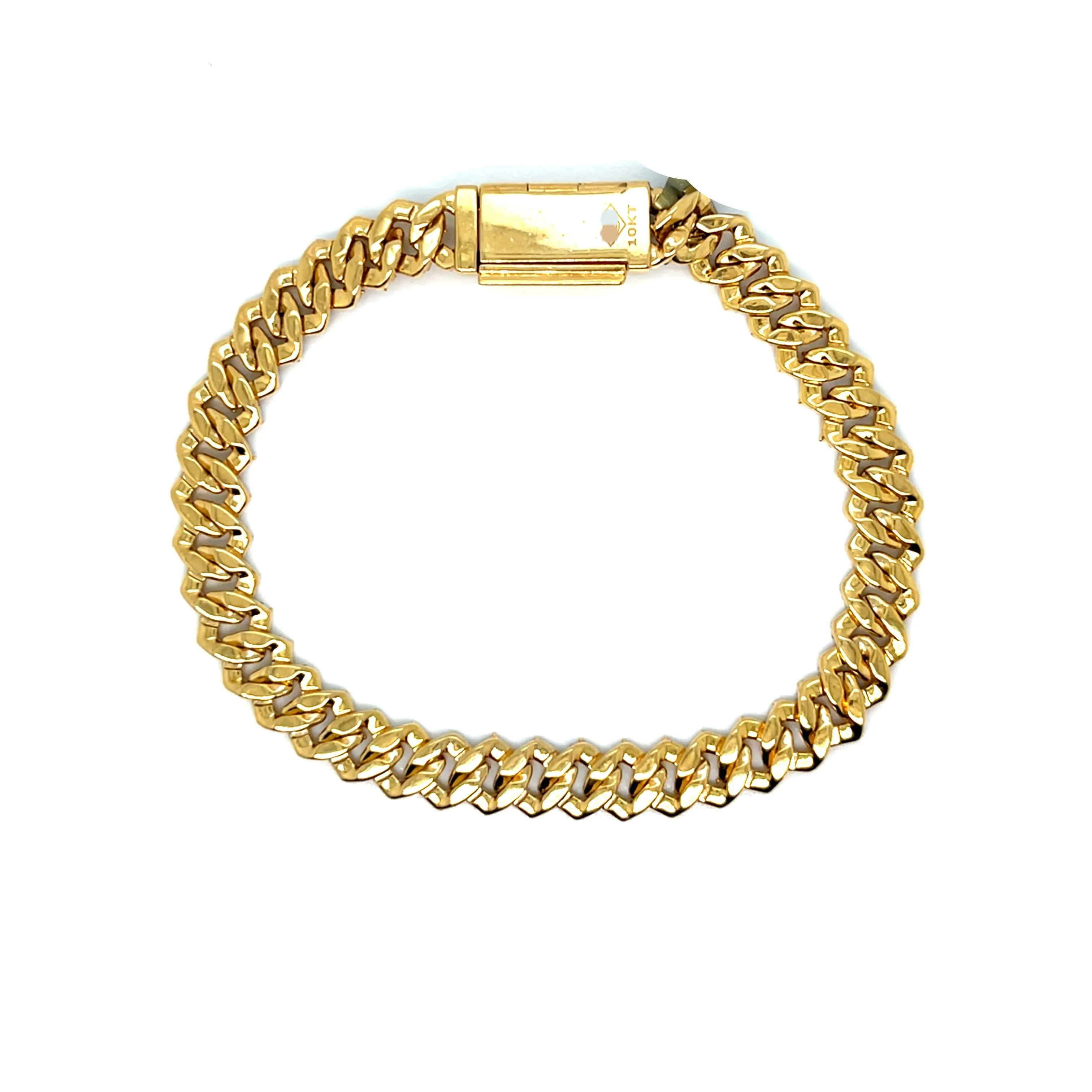 10k Gold 6.5mm with Natural Diamonds Miami Cuban Bracelets - SBR17266A