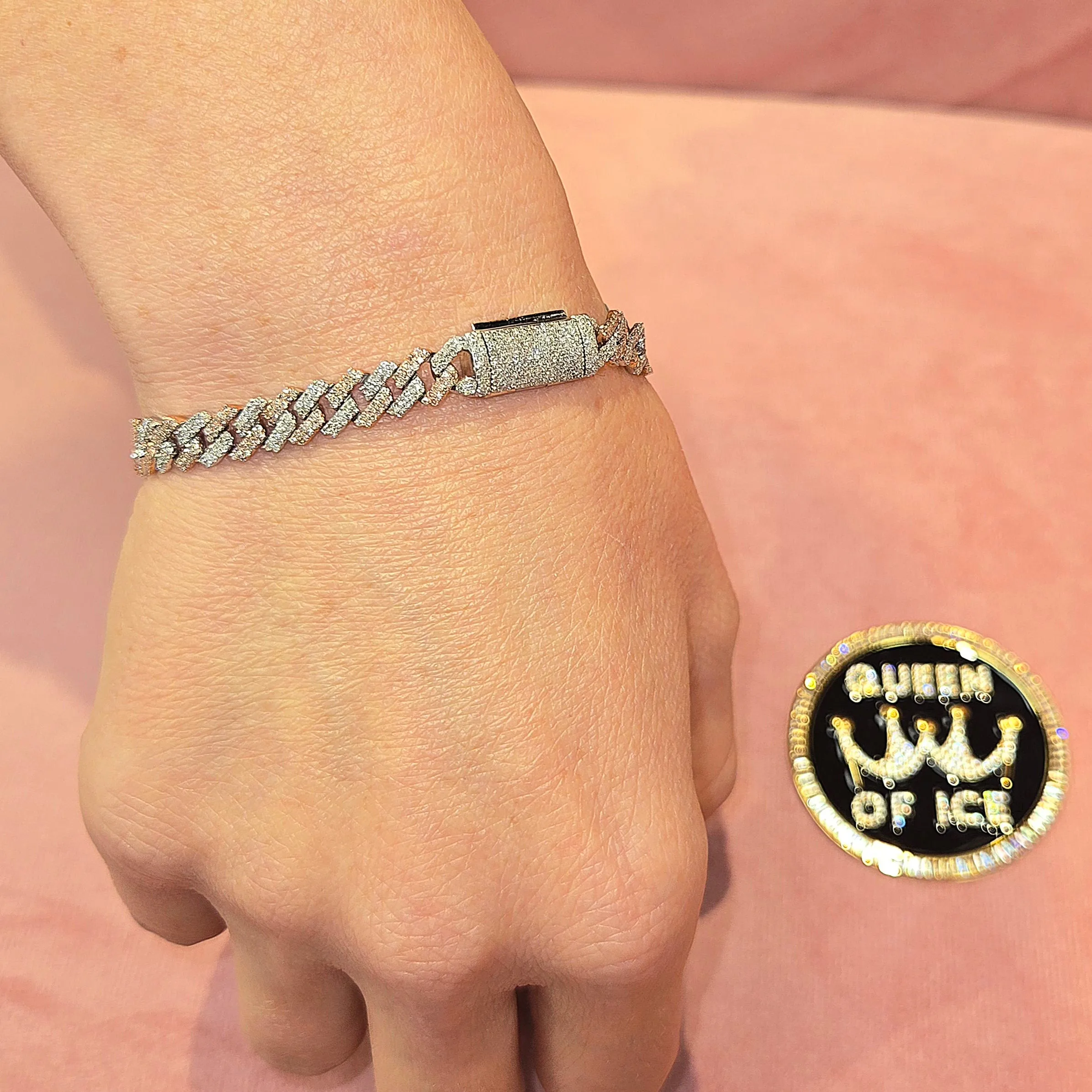 10k Gold 6.5mm with Natural Diamonds Miami Cuban Bracelets - SBR17266A