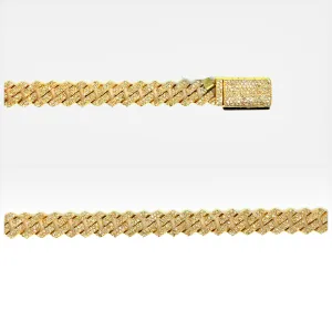10k Gold 6.5mm with Natural Diamonds Miami Cuban Bracelets - SBR17266A