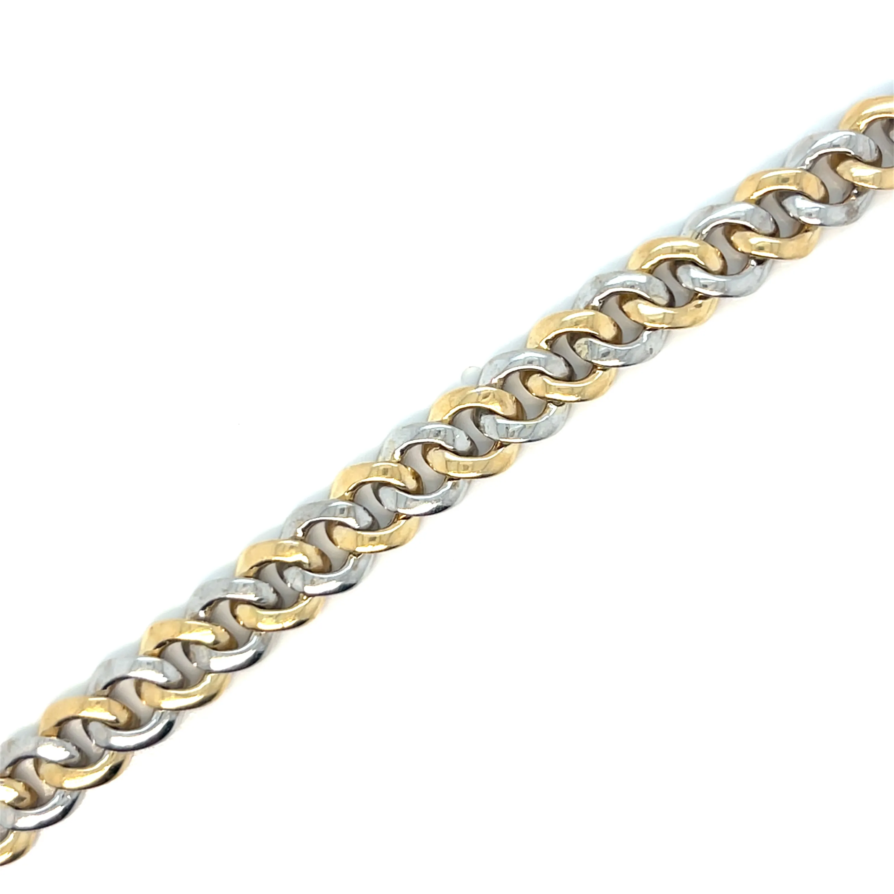 10k Gold 8mm Cuban Unisex Natural Diamond 8" Bracelet - SBR15257A