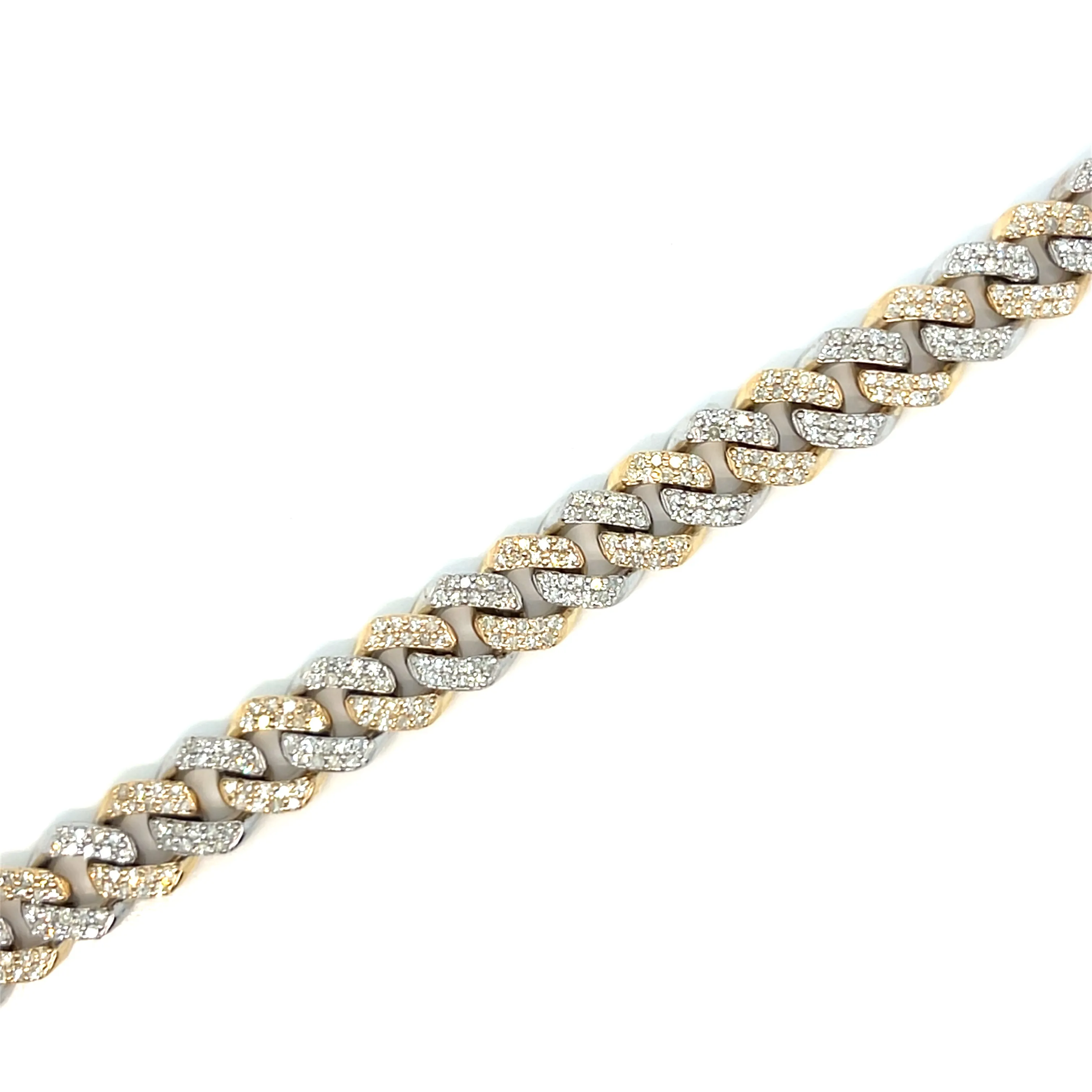 10k Gold 8mm Cuban Unisex Natural Diamond 8" Bracelet - SBR15257A