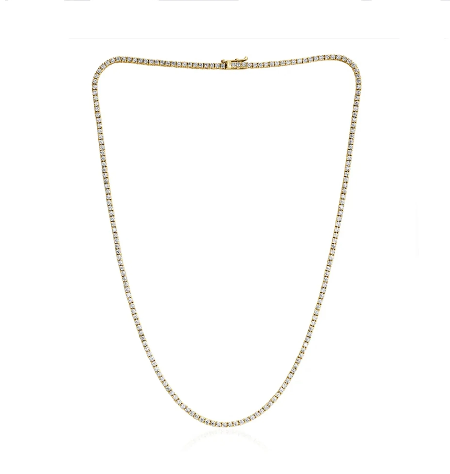 10K Gold Tennis Round Diamonds 3.5mm 18" Luxury Chain Necklace - CH0040