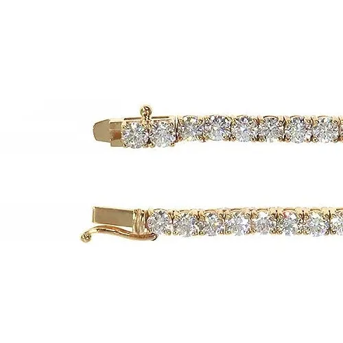 10K Gold Tennis Round Diamonds 3.5mm 18" Luxury Chain Necklace - CH0040