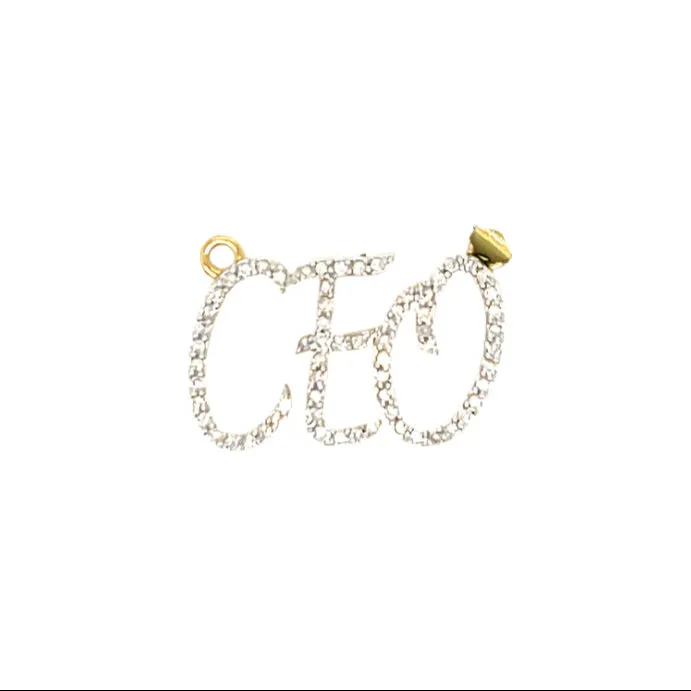 10k Gold with Round approx. 0.23ct Real Natural Diamonds CEO Pendant - PD2565