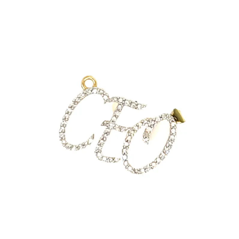 10k Gold with Round approx. 0.23ct Real Natural Diamonds CEO Pendant - PD2565