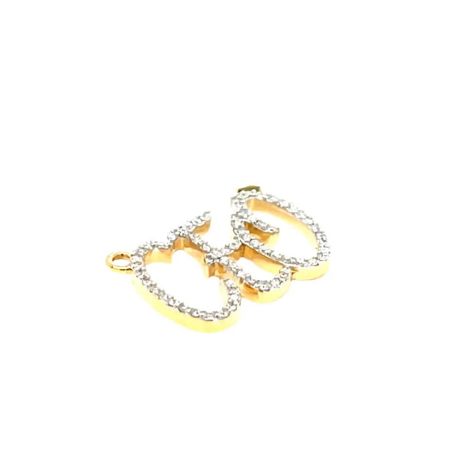 10k Gold with Round approx. 0.23ct Real Natural Diamonds CEO Pendant - PD2565