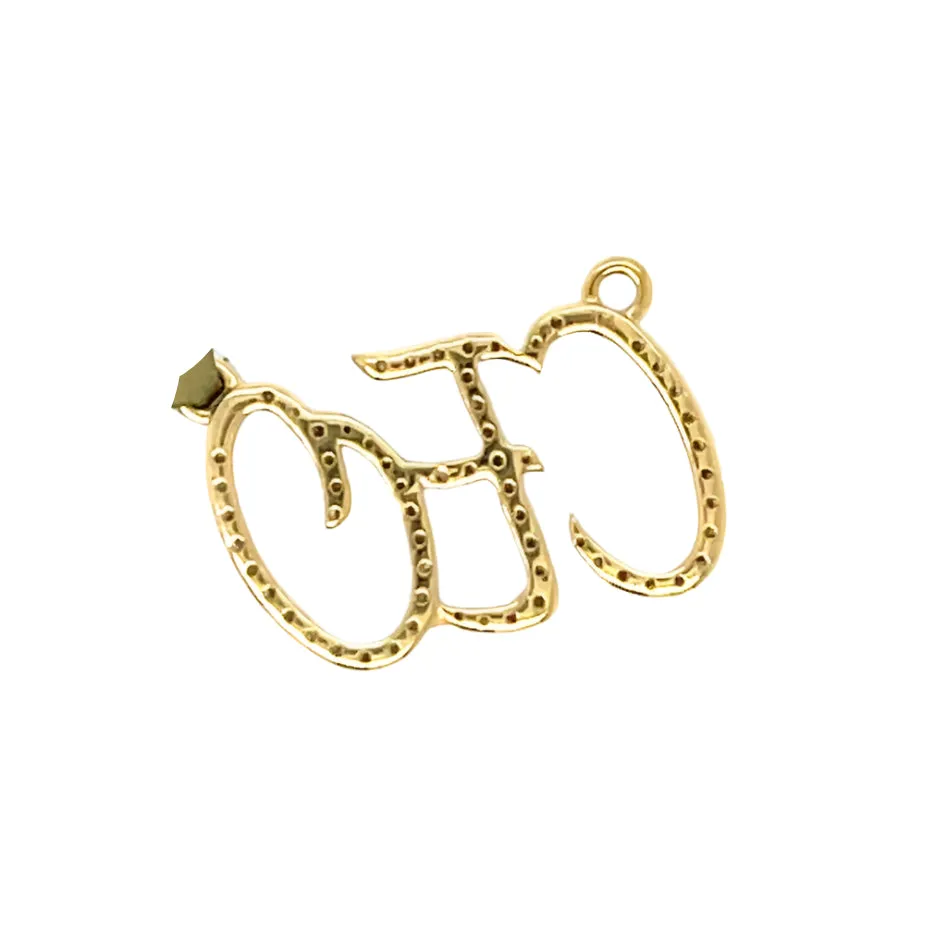 10k Gold with Round approx. 0.23ct Real Natural Diamonds CEO Pendant - PD2565