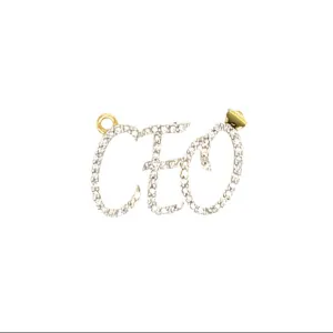 10k Gold with Round approx. 0.23ct Real Natural Diamonds CEO Pendant - PD2565