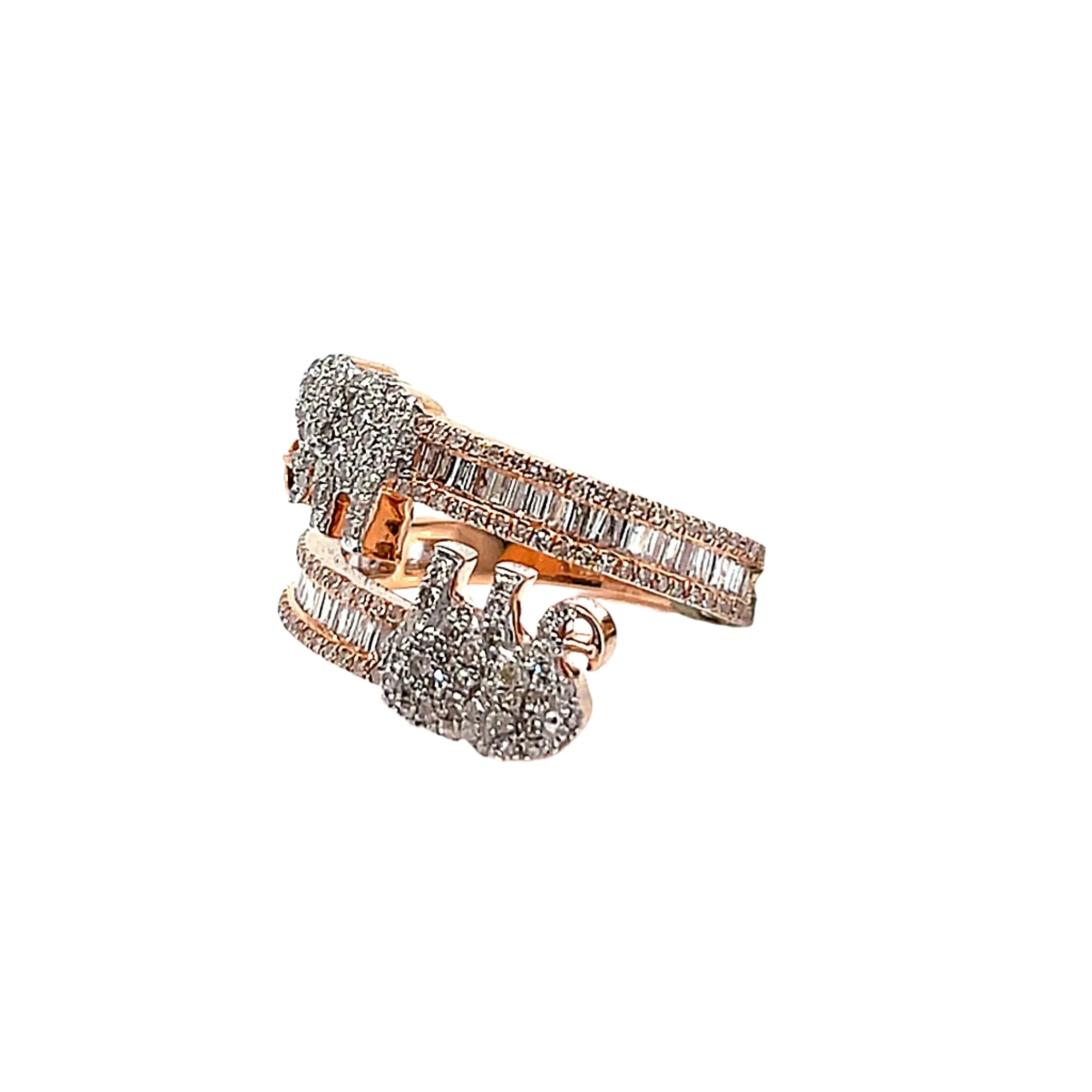 10k Rose-Gold 1.35ct Natural Diamonds Elephant Ring - CSR35284