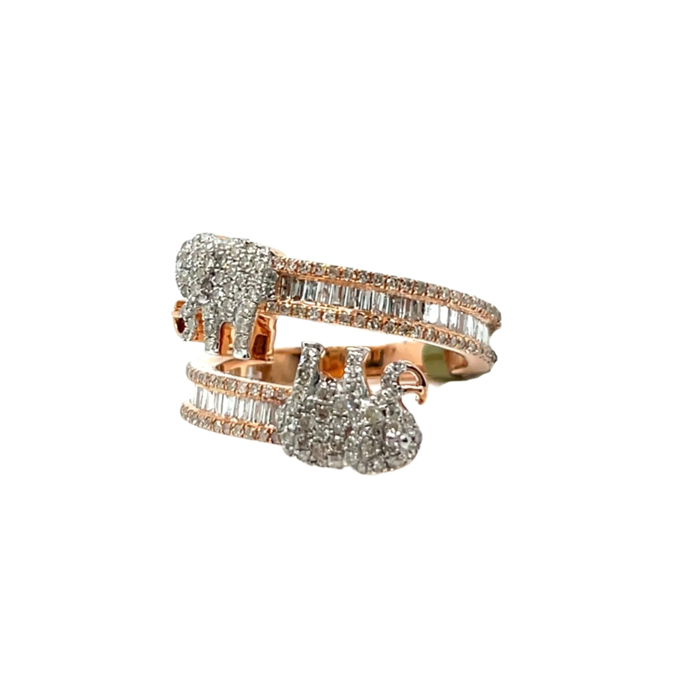 10k Rose-Gold 1.35ct Natural Diamonds Elephant Ring - CSR35284