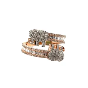 10k Rose-Gold 1.35ct Natural Diamonds Elephant Ring - CSR35284