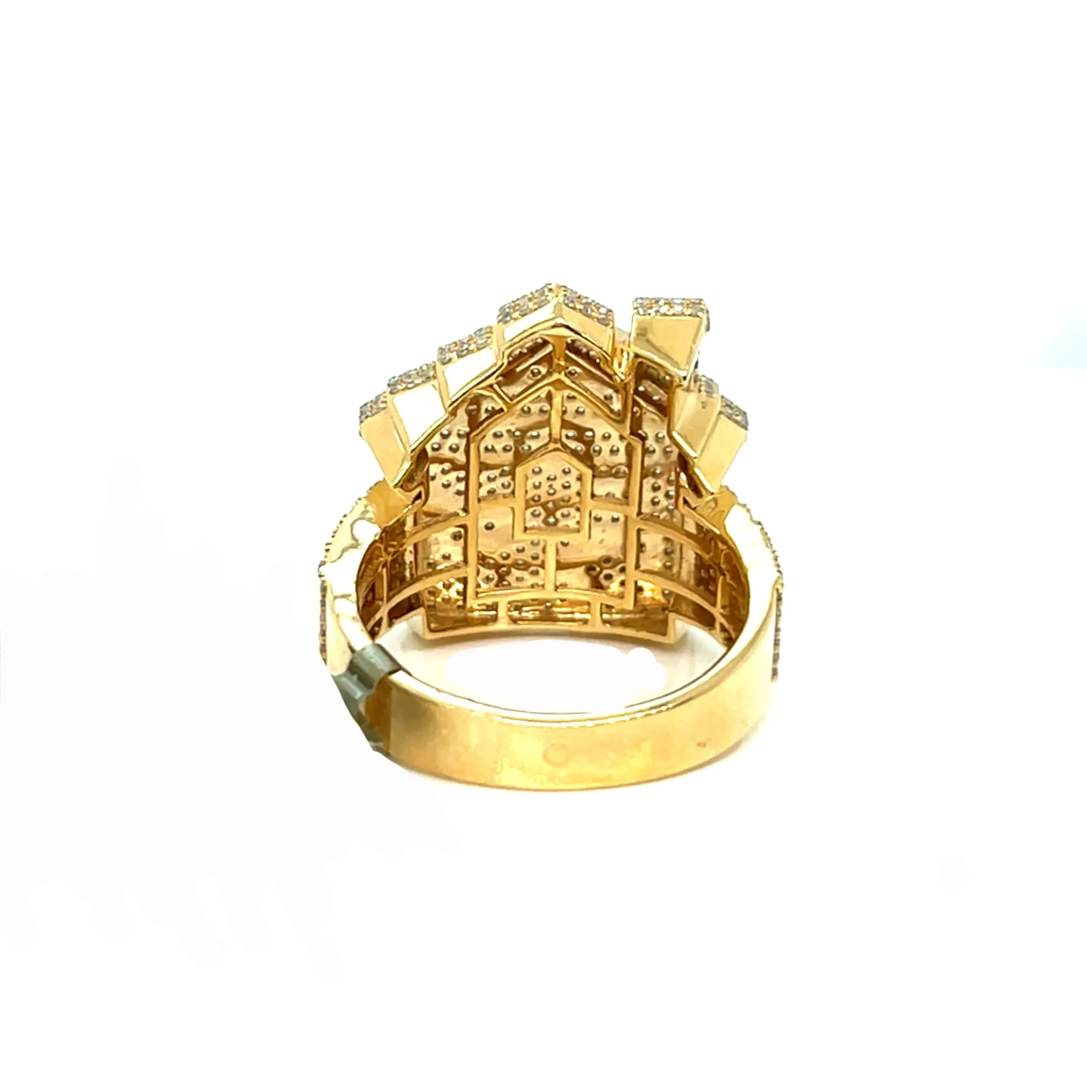 10k Solid Gold 2ct Natural Diamonds Trap House Ring - SR10787