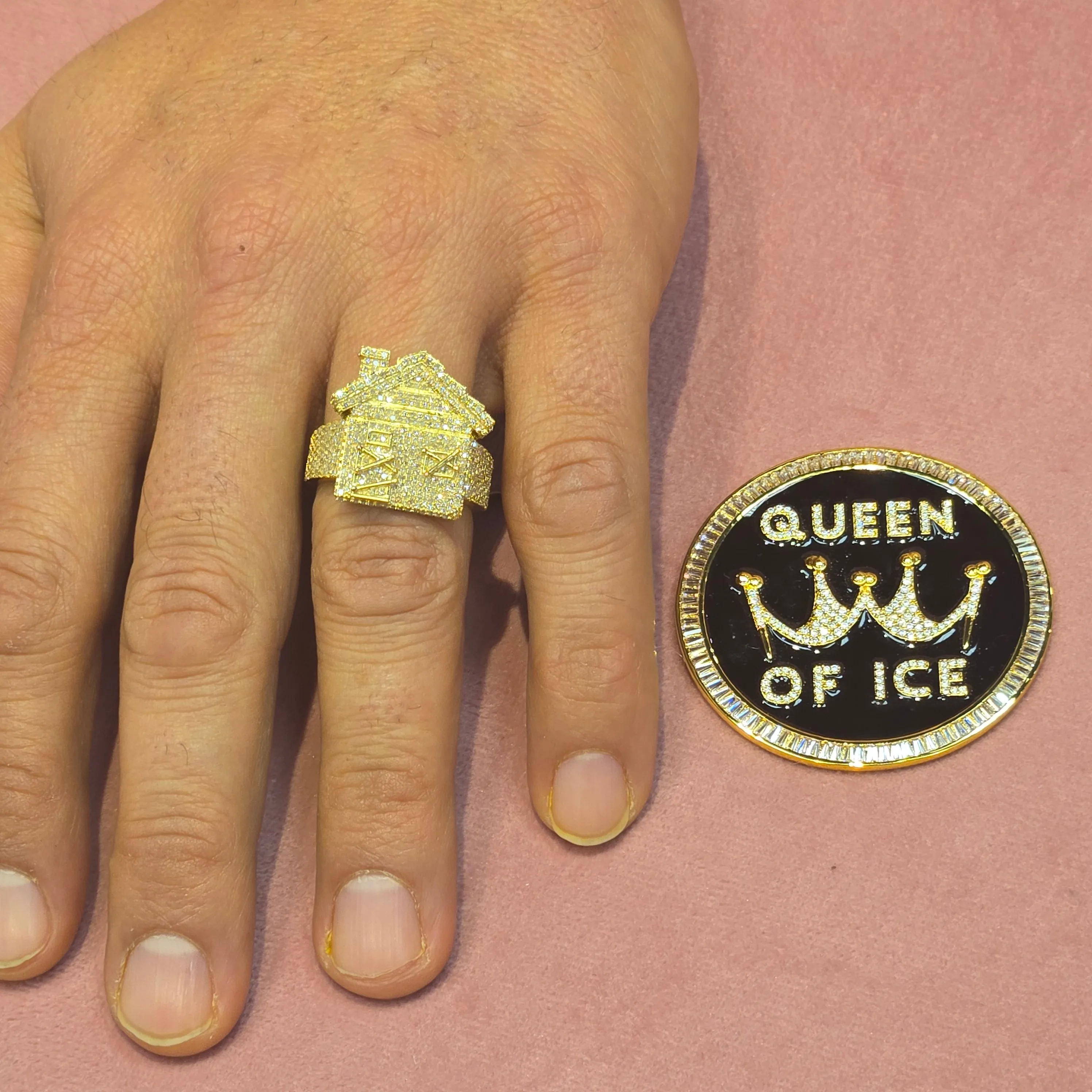10k Solid Gold 2ct Natural Diamonds Trap House Ring - SR10787