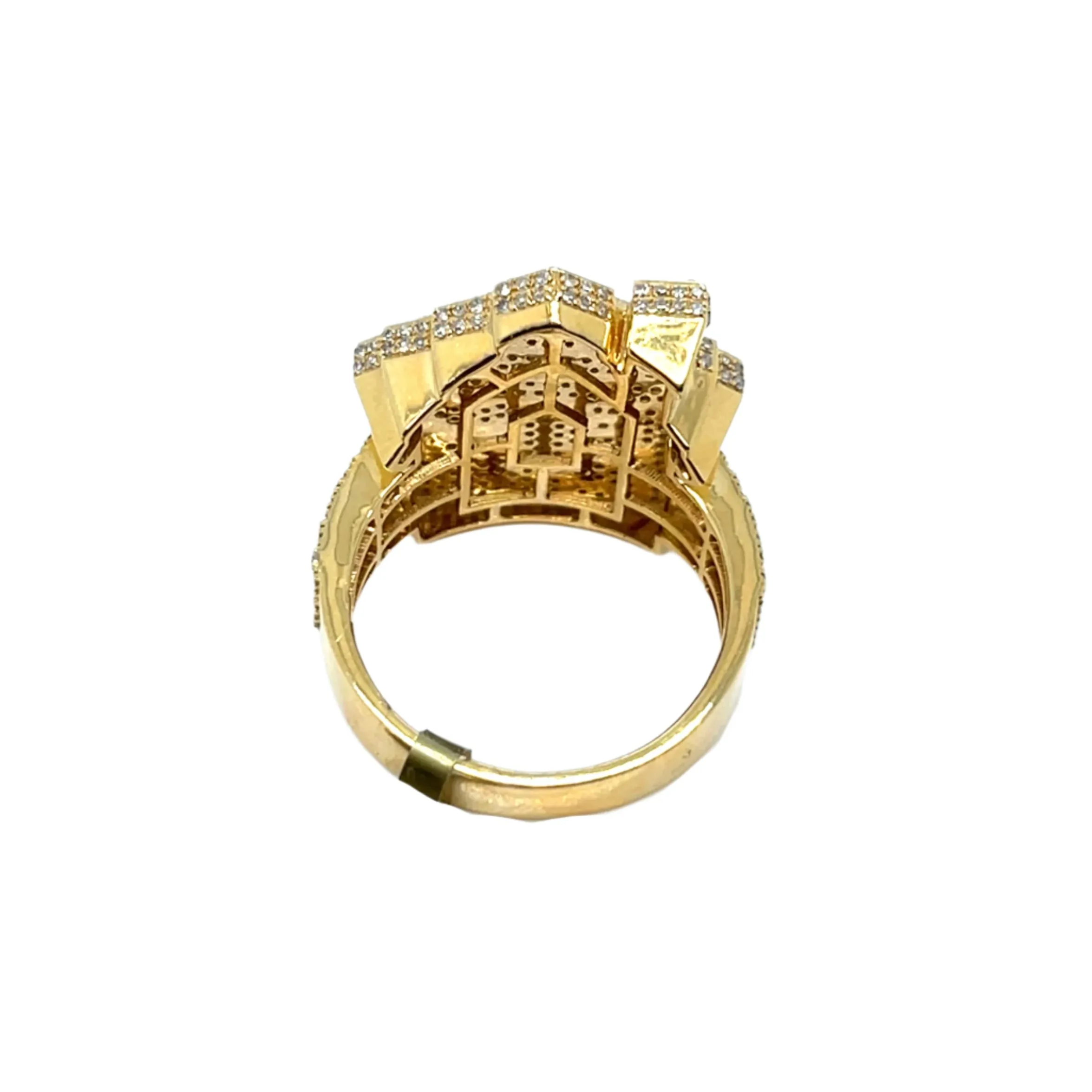 10k Solid Gold 2ct Natural Diamonds Trap House Ring - SR10787