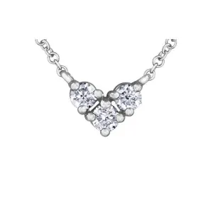 10K White Gold (0.25ct) Diamond Three Stone Necklace
