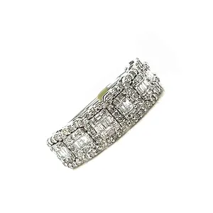 10k White Gold Baguette 1.03ct Diamonds Squares Ring - EXRG2067