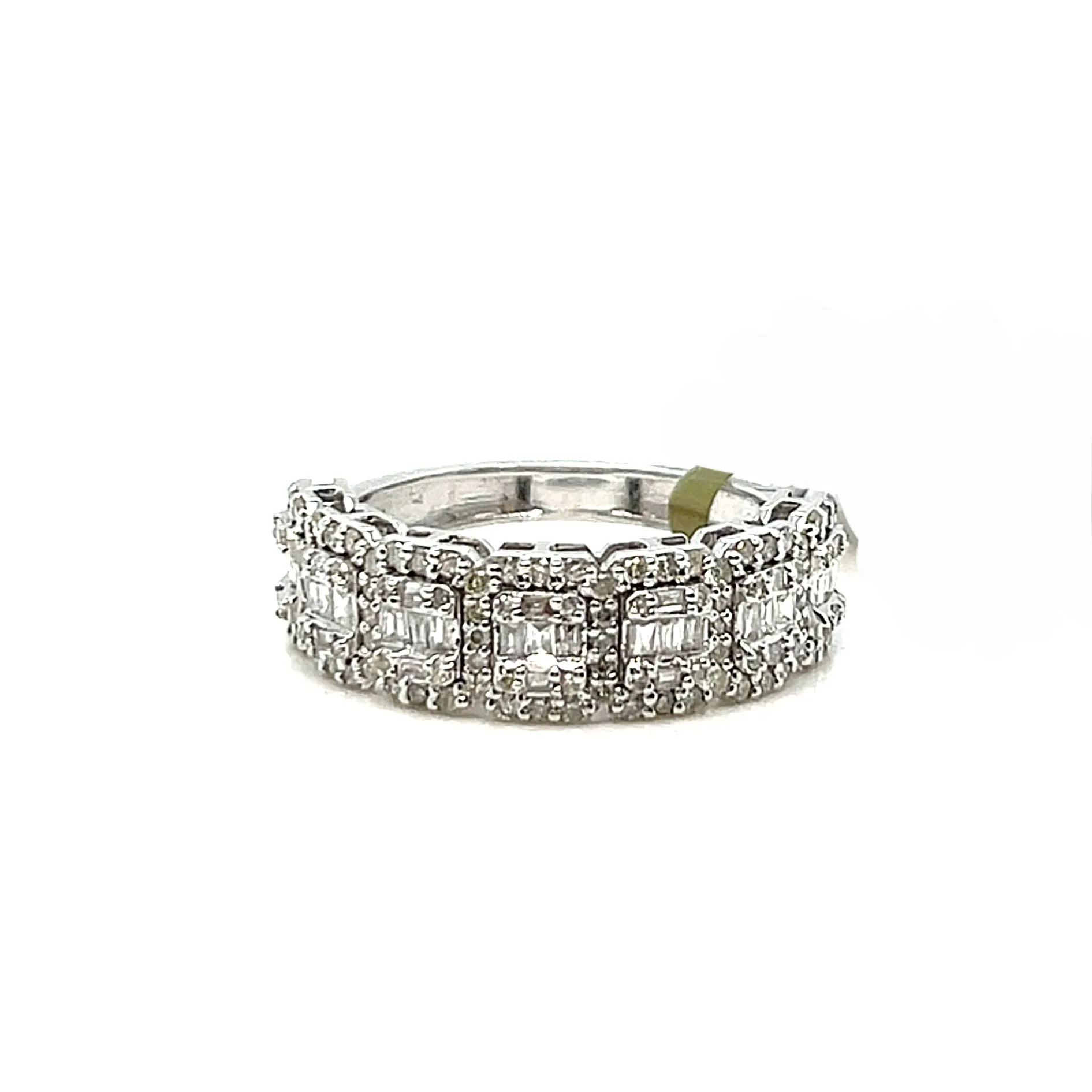 10k White Gold Baguette 1.03ct Diamonds Squares Ring - EXRG2067