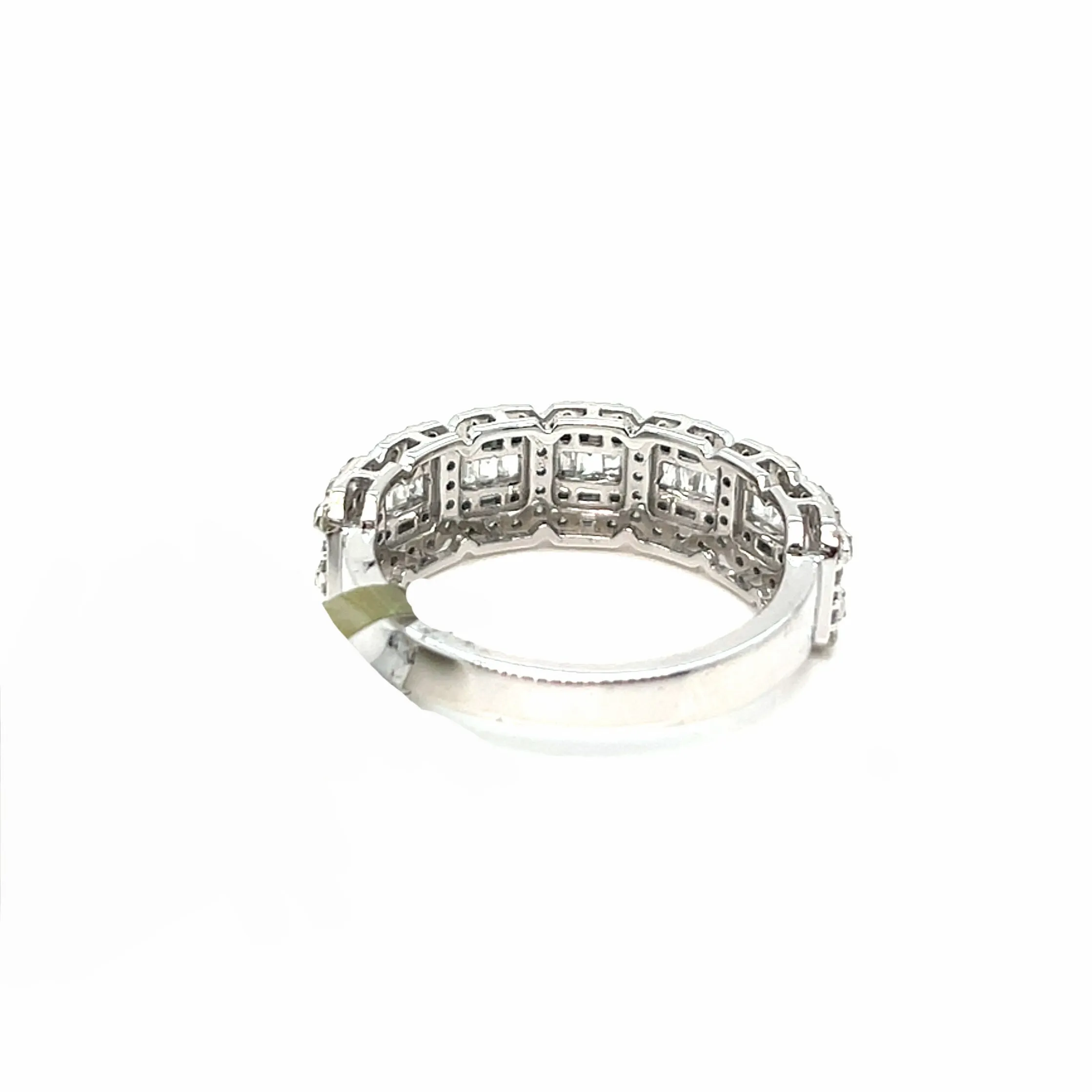 10k White Gold Baguette 1.03ct Diamonds Squares Ring - EXRG2067
