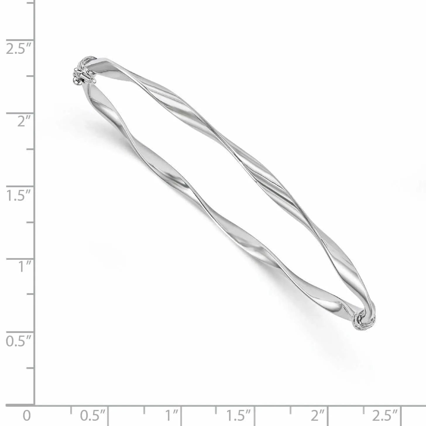 10k White Gold Polished Hinged Bangle