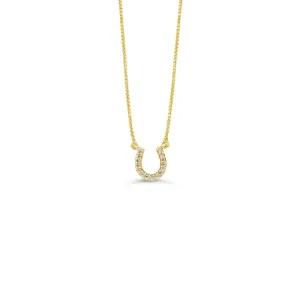 10K Yellow Gold (0.05ct) Diamond Horseshoe Necklace