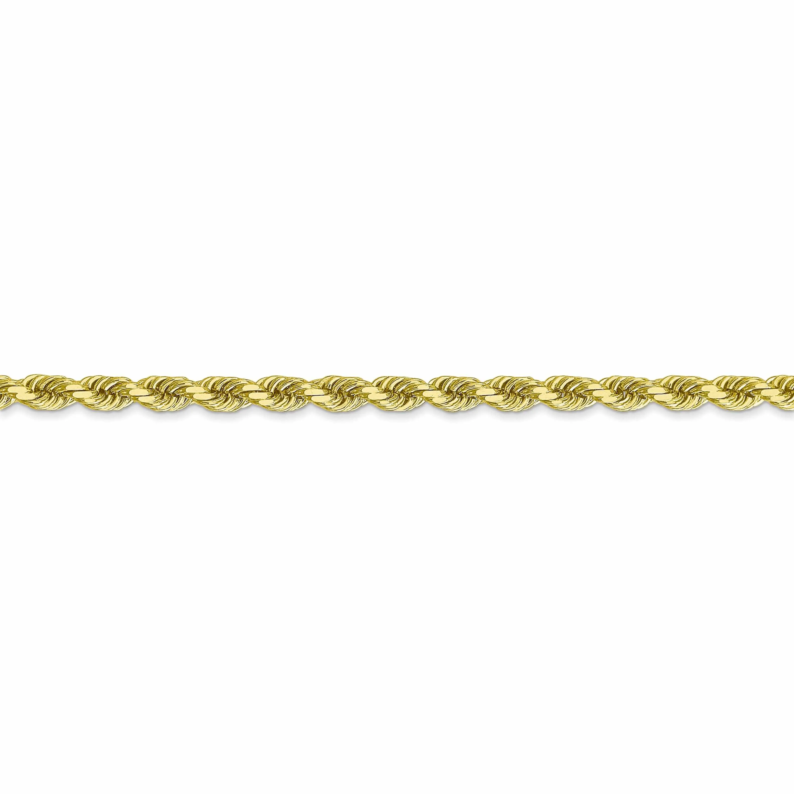 10k Yellow Gold Diamond Cut Rope Bracelet 3.5MM