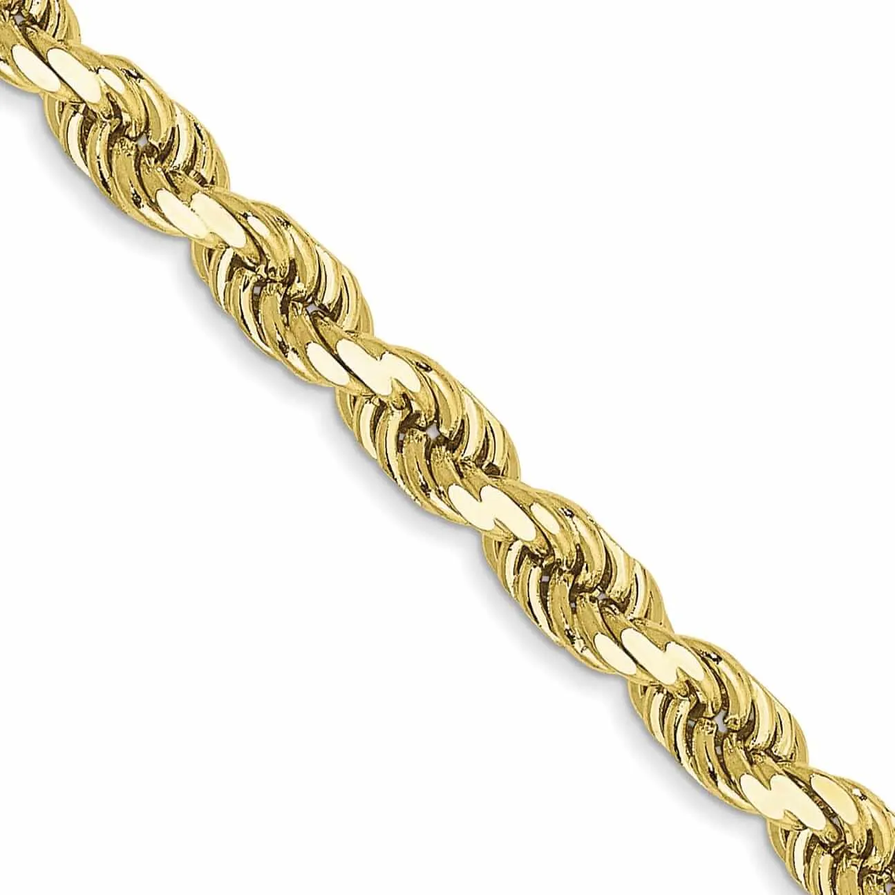 10k Yellow Gold Diamond Cut Rope Bracelet 3.5MM