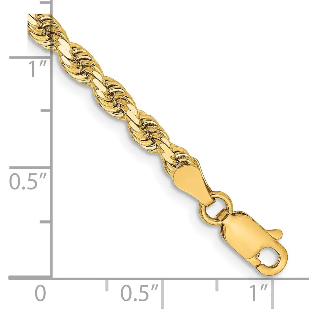 14K 3.25mm Diamond-Cut Rope Chain