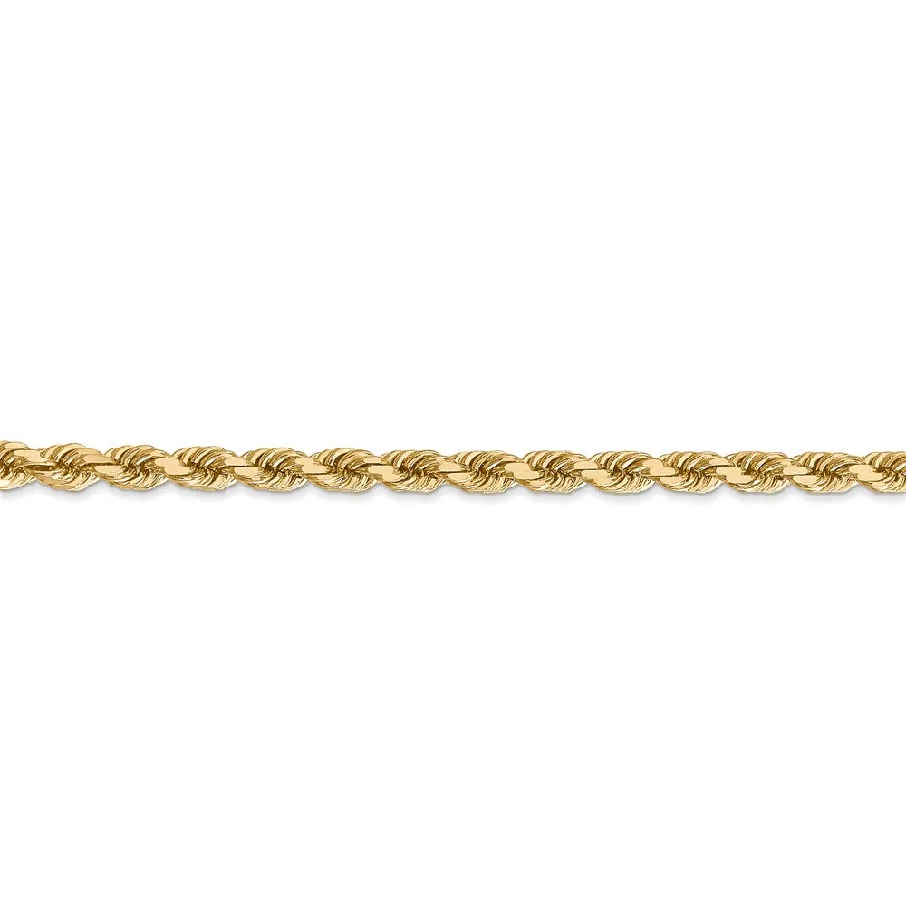 14k 4mm D/C Rope with Lobster Clasp Chain